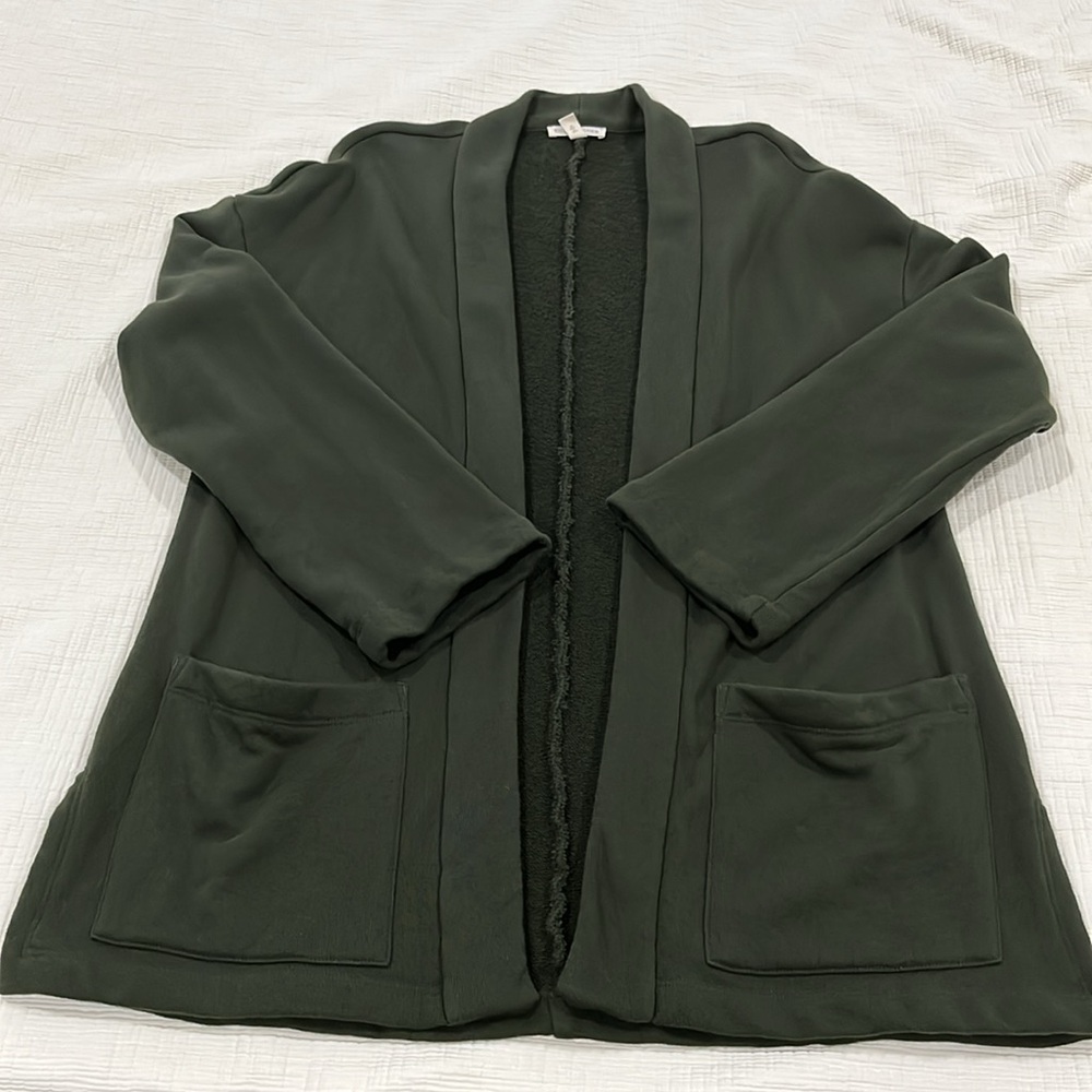 Eileen Fisher Seaweed Green Organic Cotton Terry Jacket XS
